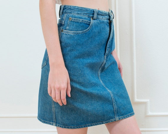 90s jean skirt | denim mini pencil skirt small | … - image 3