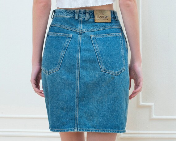 90s jean skirt | denim mini pencil skirt small | … - image 5