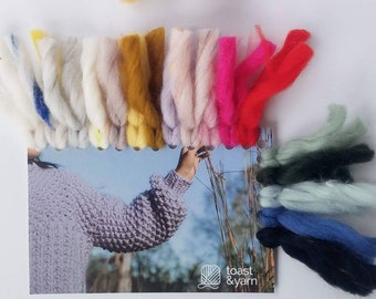 Colour swatches chunky merino wool.