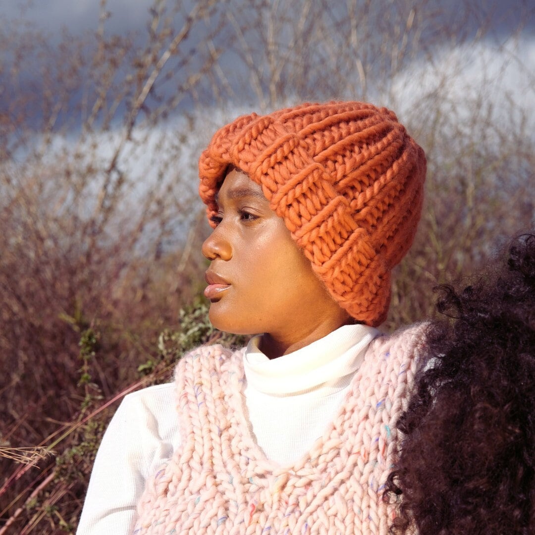 Beginner Friendly Knitting Pattern: Chunky Ribbed Hat Knitting Pattern ...
