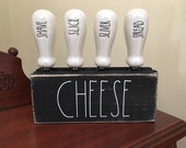 Distressed Black Rae dunn cheese knife block