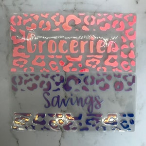 5 holographic cheetah print cash envelopes