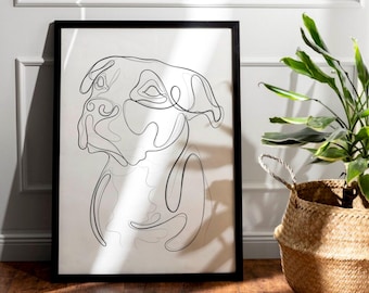 Minimalist Pet Portrait | Custom Line Art Drawing from Your Photo | Personalized Dog or Cat Wall Art Gift | Single Line Art Wall Decor