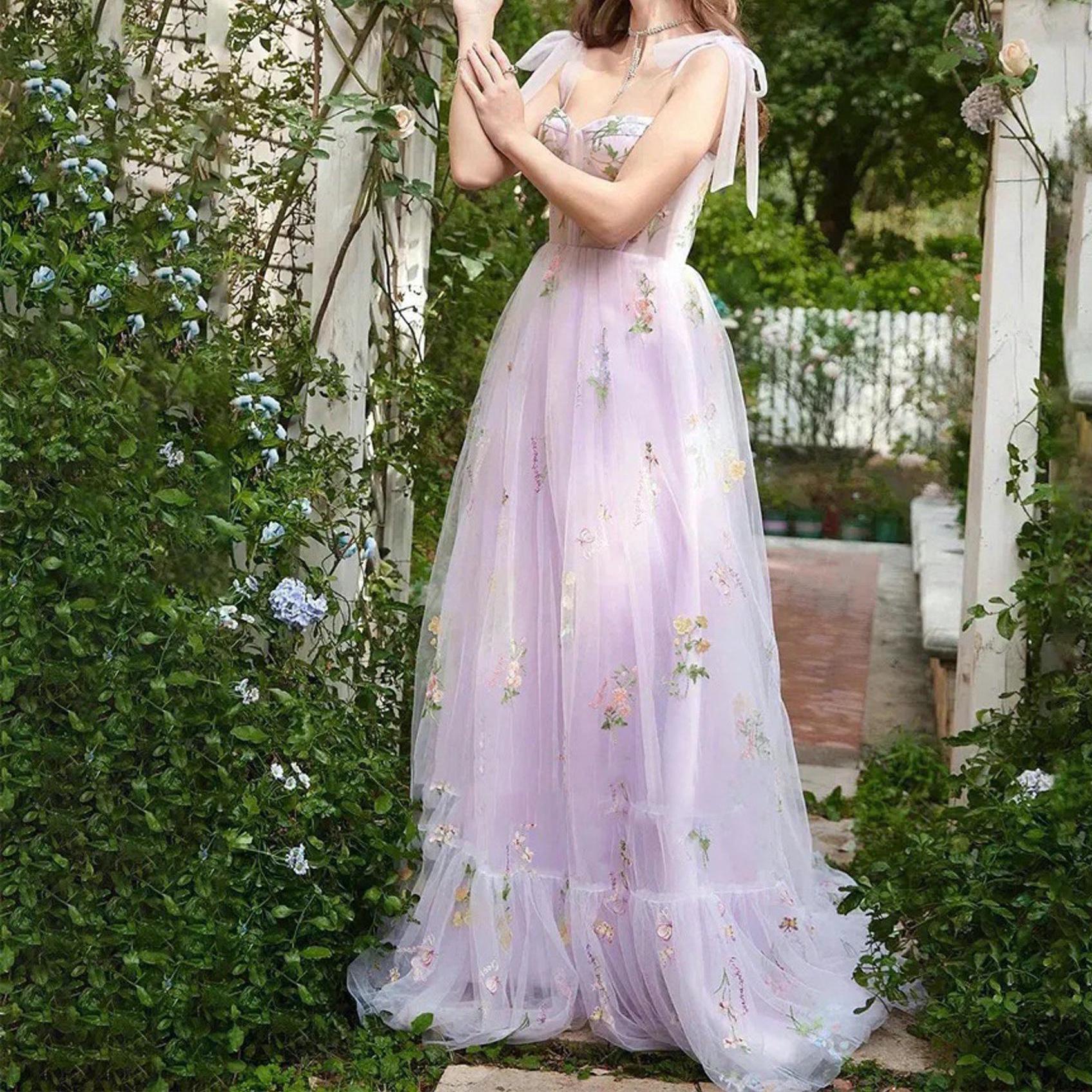 Prom dresses with flowers at the bottom deals