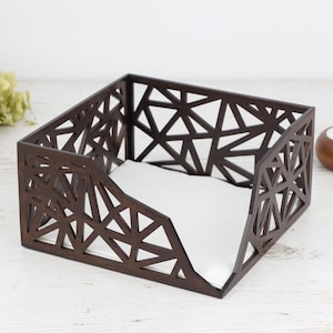 Porta tovaglioli in legno rustico / Vassoio porta tovaglioli in carta palissandro minimalista