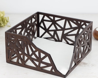 Rustic Wood Napkin Holder | Minimalist Palisander Paper Napkin Tray