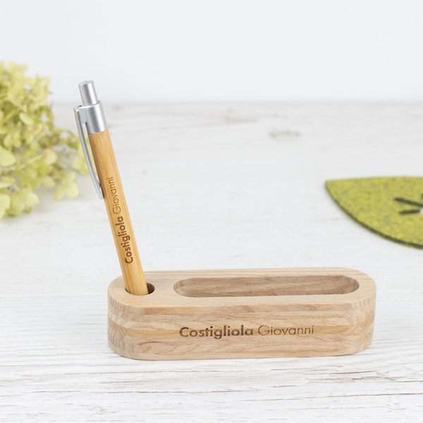 Wood Desktop Business Card Holder Etsy