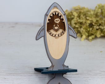 Funny Shark Wooden Phone Stand – Ocean Animal Docking Station