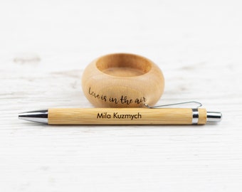 Personalized Bamboo Ballpoint Pen | Custom Engraved Pen for Business