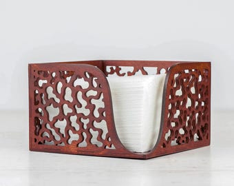 Wooden Paper Napkin Holder for Table | Napkin Tray Mahogany