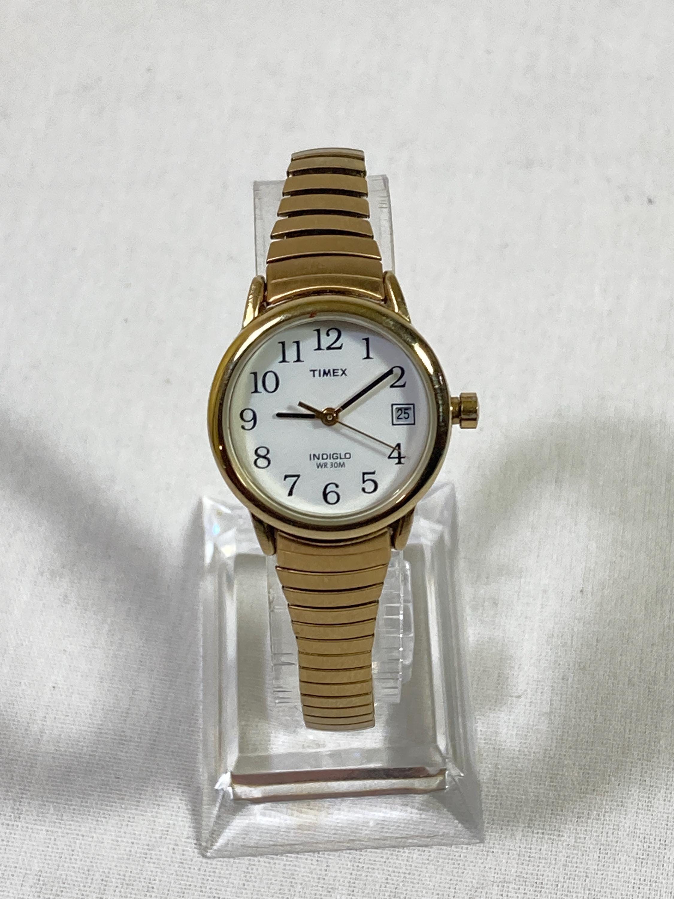 Y2K Timex Gold Round Dial Stretch Bracelet Watch Timex Men main image 4