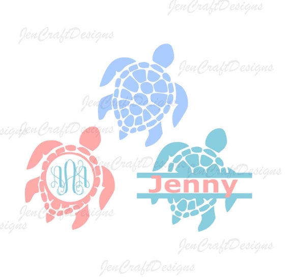 Download Sea Turtle Monogram Frame Svg Beach Svg Ocean Etsy