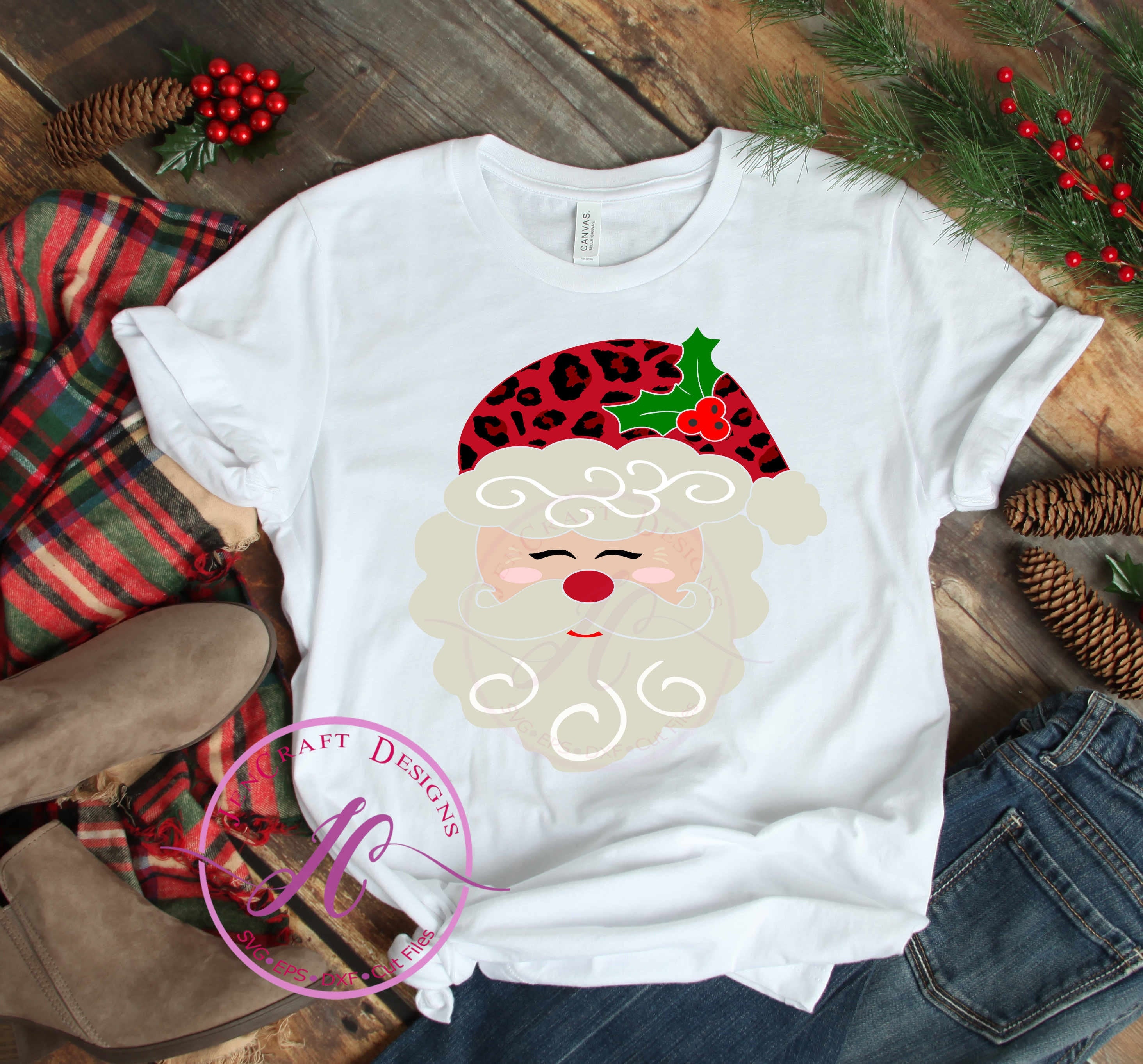 Download Leopard Santa Svg Christmas Svg Santa Face Svg Cheetah Santa Etsy