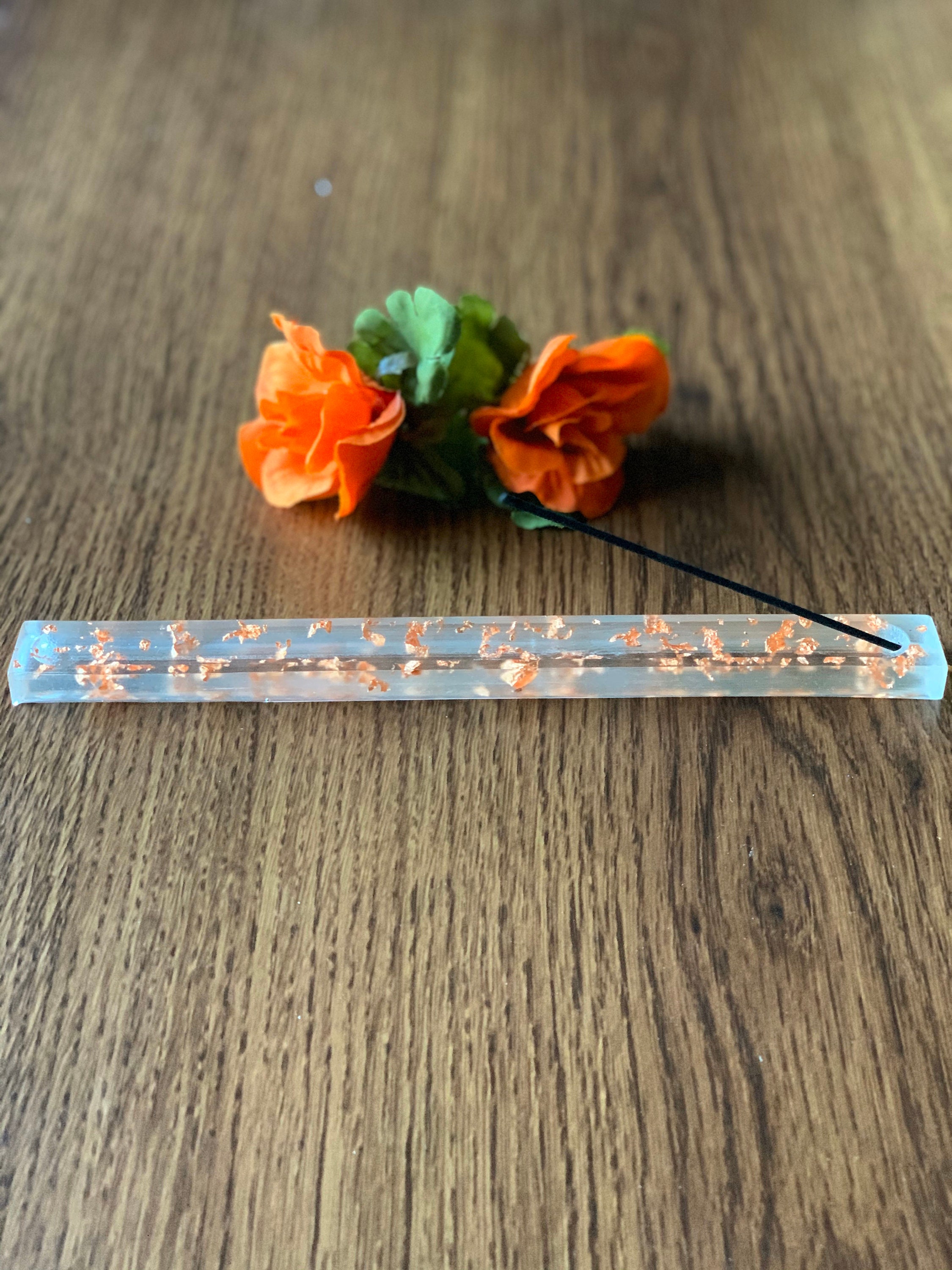 Incense Holder made with Resin, Copper, Gold or Silver leaf... gifts …