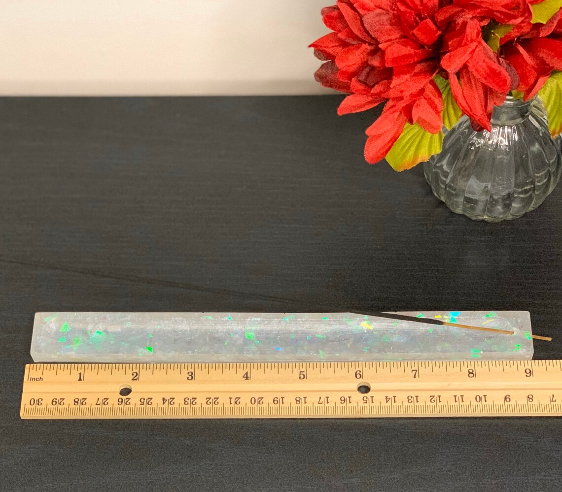Incense Holder made with Resin and iridescent flakes... gifts Etsy