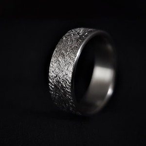 Minimalist rough Titanium ring, unusual textured band, rustic womans wedding ring, silver engagement ring, ring for women, manly rings