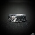 Mountain Range Ring - Titanium, Mens Wedding Ring, Womens Wedding Ring, Comfort Fit