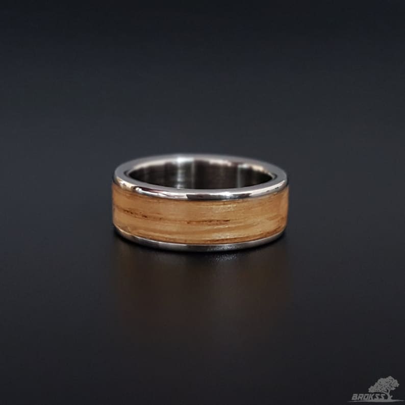 Engagement Ring Titanium Ring Ring for Women Wedding Ring Ring for Gift Titanium Ring with Oakwood Rustic Ring Ring for Men