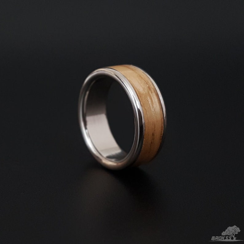 Engagement Ring Titanium Ring Ring for Women Wedding Ring Ring for Gift Titanium Ring with Oakwood Rustic Ring Ring for Men