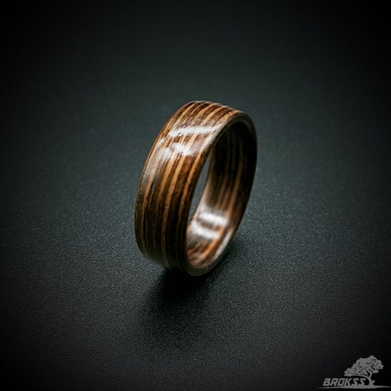 Bent wood ring wooden rings for men Wooden ring wooden proposal ring Wenge wood Wood ring