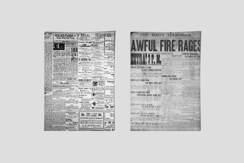 Digital Newsprint Printable Newsprint Digital Asset Newsprint Newsprint ...