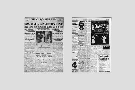 Newsprint 8 1/2 X 11 Paper 15 Pages Newsprint Kraft Brown Paper Junk  Journal Paper Vintage Newsprint Advertisements 