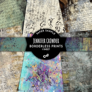 Collage Paper Sample -- Borderless Print Sample -- Junk Journal Paper -- Scrapbook Paper -- 8.5&quot; x 11&quot; inch Small Batch Print