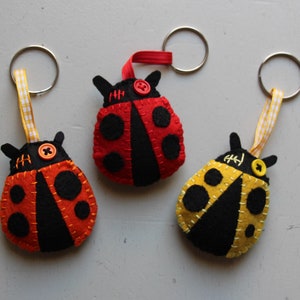 Chaveiro Joaninha Chaveiro Joaninha artesanal Ideia para presente Chaveiro de feltro Bolsa de inseto Lembrancinhas para festa Patchyz