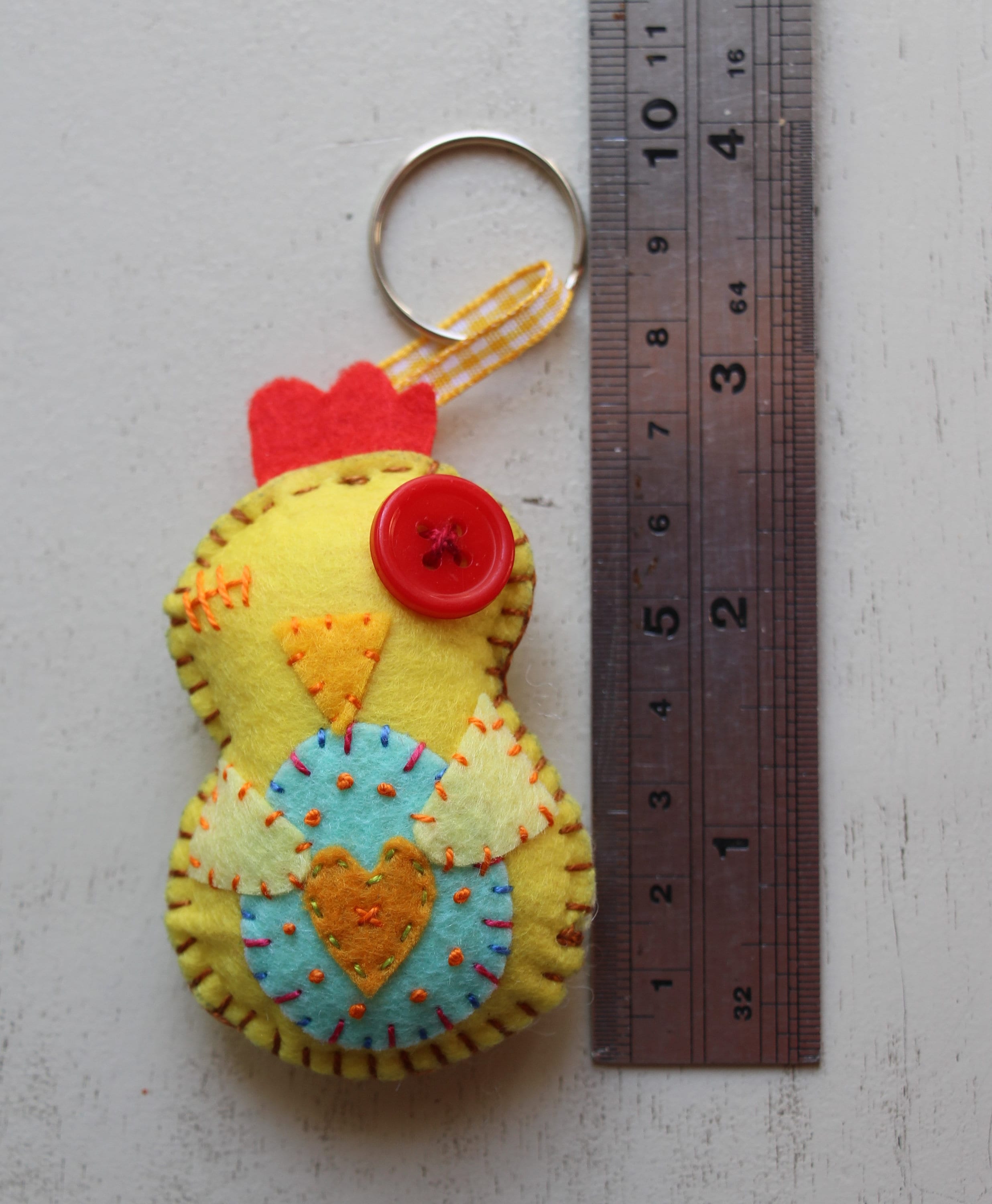 Easter Chicken Keychain Key Ring Handmade Chick Gift Idea Felt Etsy