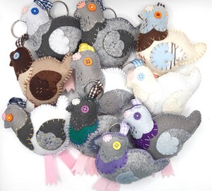 Porte-clés Peluche Moineau - Jouet Oiseau Réaliste 9x8x7 Cm, Doux, Décoration Sac