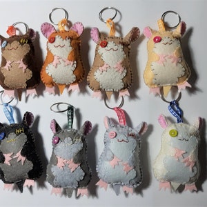 Porte-clés hamster Porte-clés fait main animal de compagnie, idée cadeau animal de compagnie Porte-clés en feutre Bijou de sac Cadeaux pour fête Patchyz