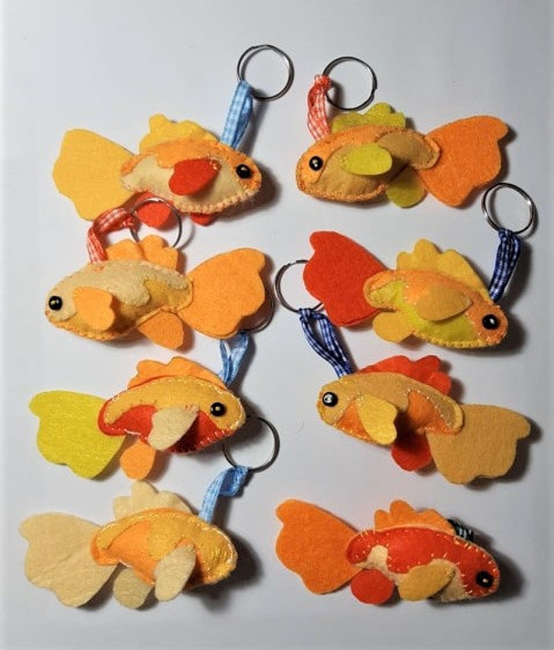 Goldfish Keychain Key Ring Handmade Bag Charm Pet Fish Gift Etsy