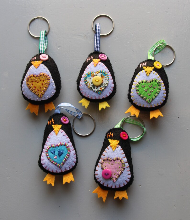 Penguin Keychain - Cute Antarctic Bird Rubber Key Ring, 43mm Pendant