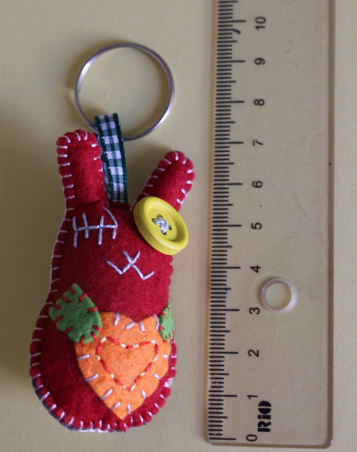 Rabbit Keychain Key Ring Bunny Handmade Pom Pom Tail Gift Idea - Etsy