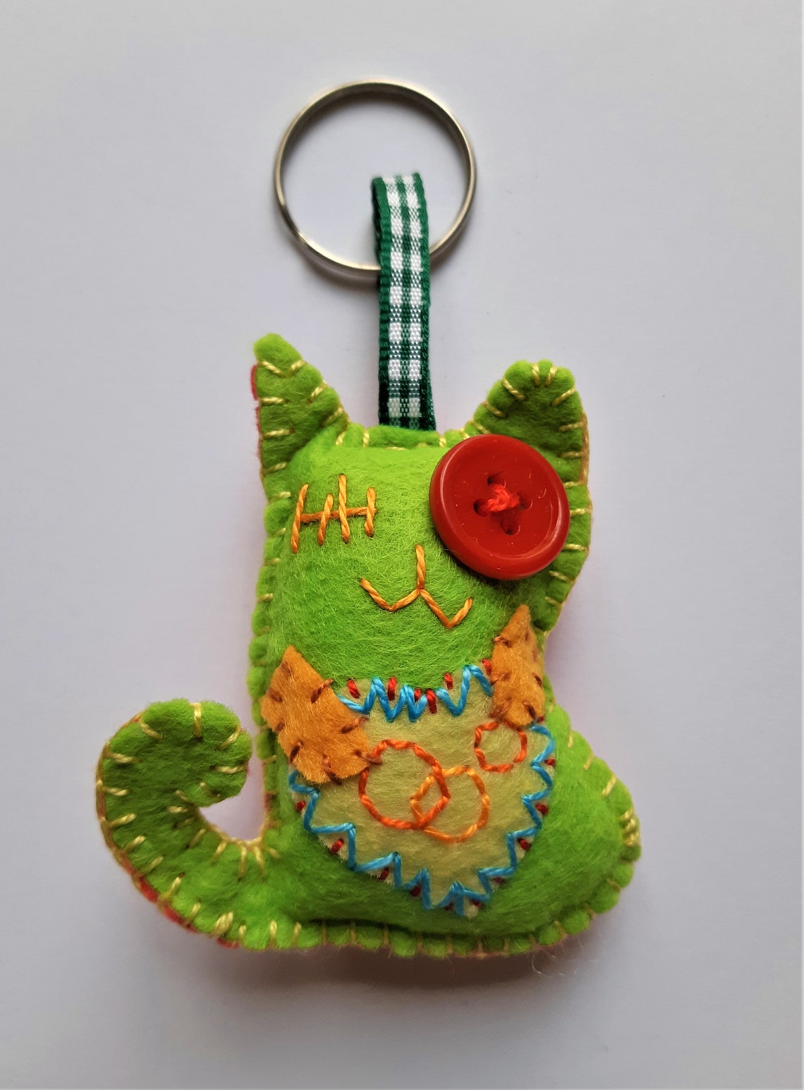 Cat Key Chain Key Ring Kitten Feline Gift Idea Felt Handmade Etsy UK