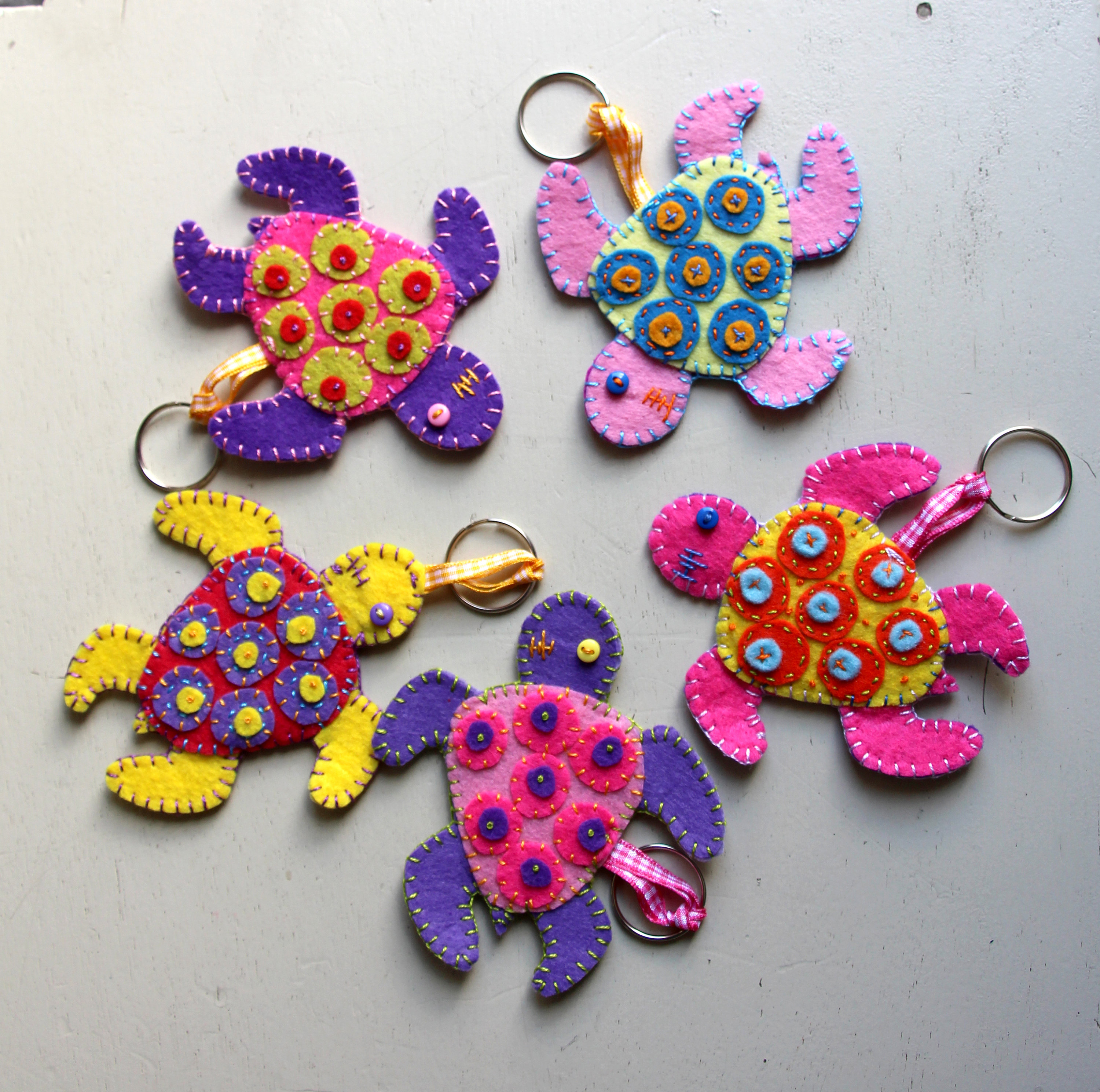 Handmade Felt Sea Turtle Keychain: Bag Charm Gift - Etsy