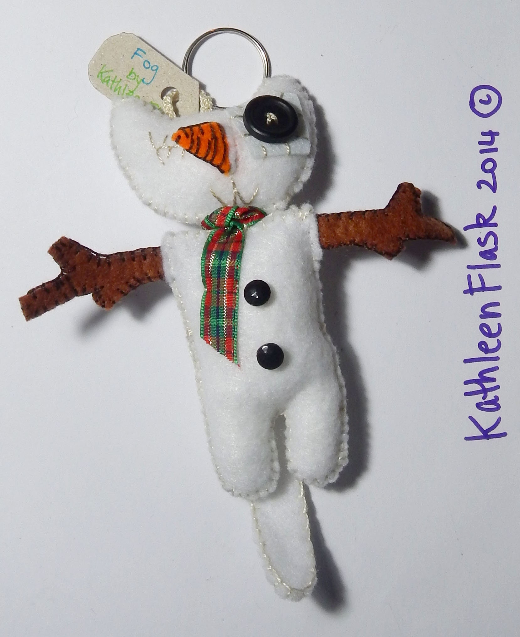 Snowcat Keychain Cat Handmade Gift Idea Party Favours Bag Etsy