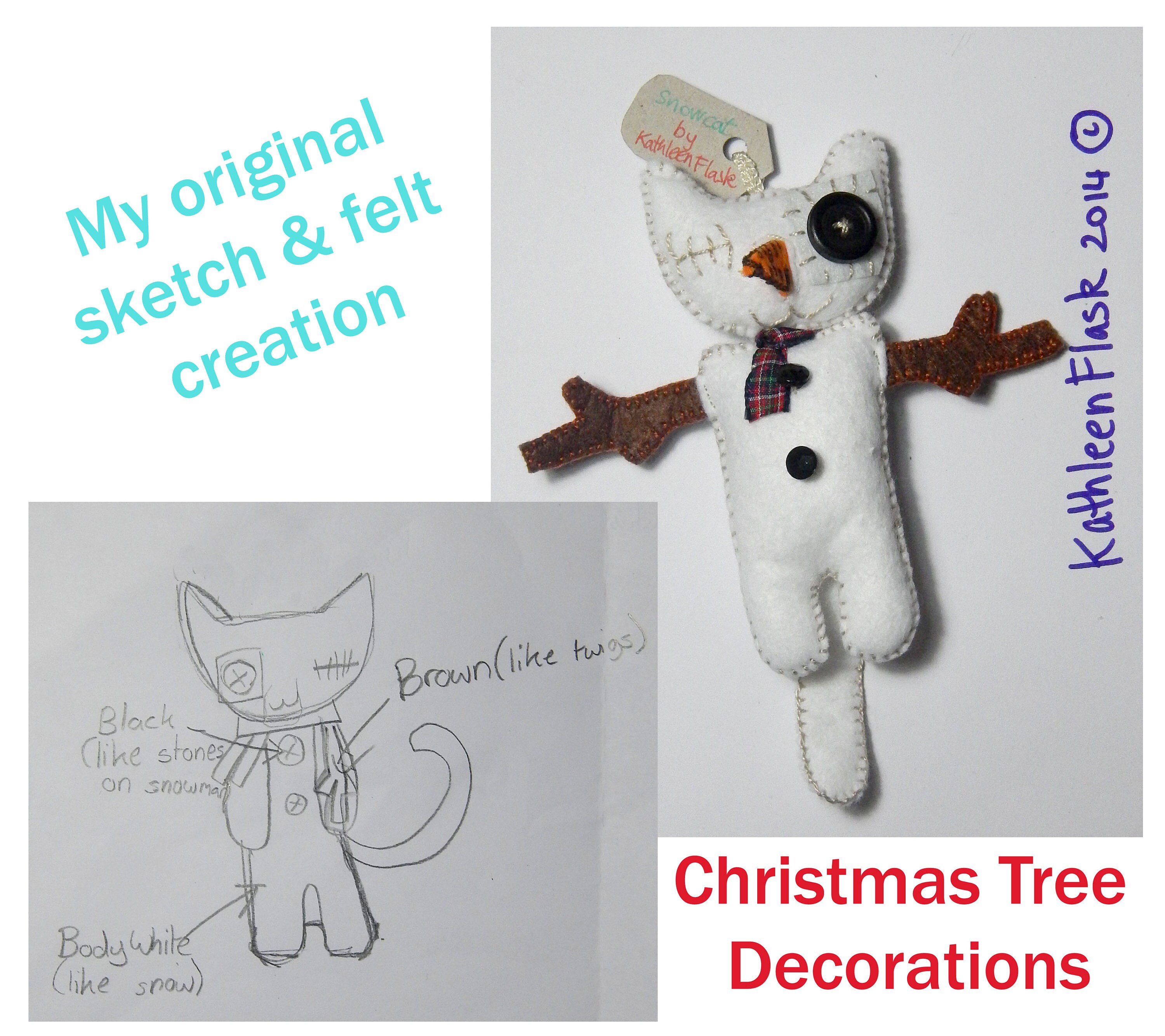 Snowcat Keychain Cat Handmade Gift Idea Party Favours Bag Etsy