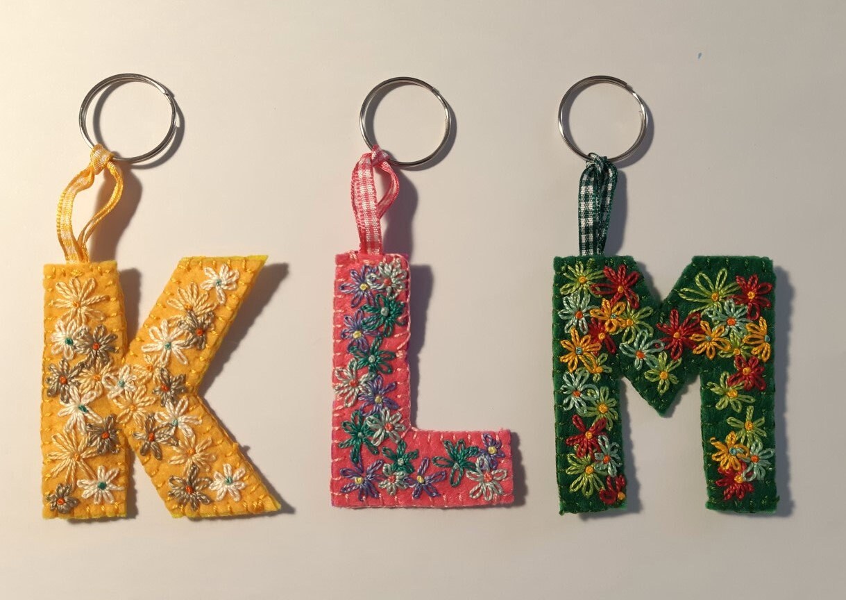 ALPHABET Key Chain Key Ring Letters Handmade Key Ring Bag Etsy UK