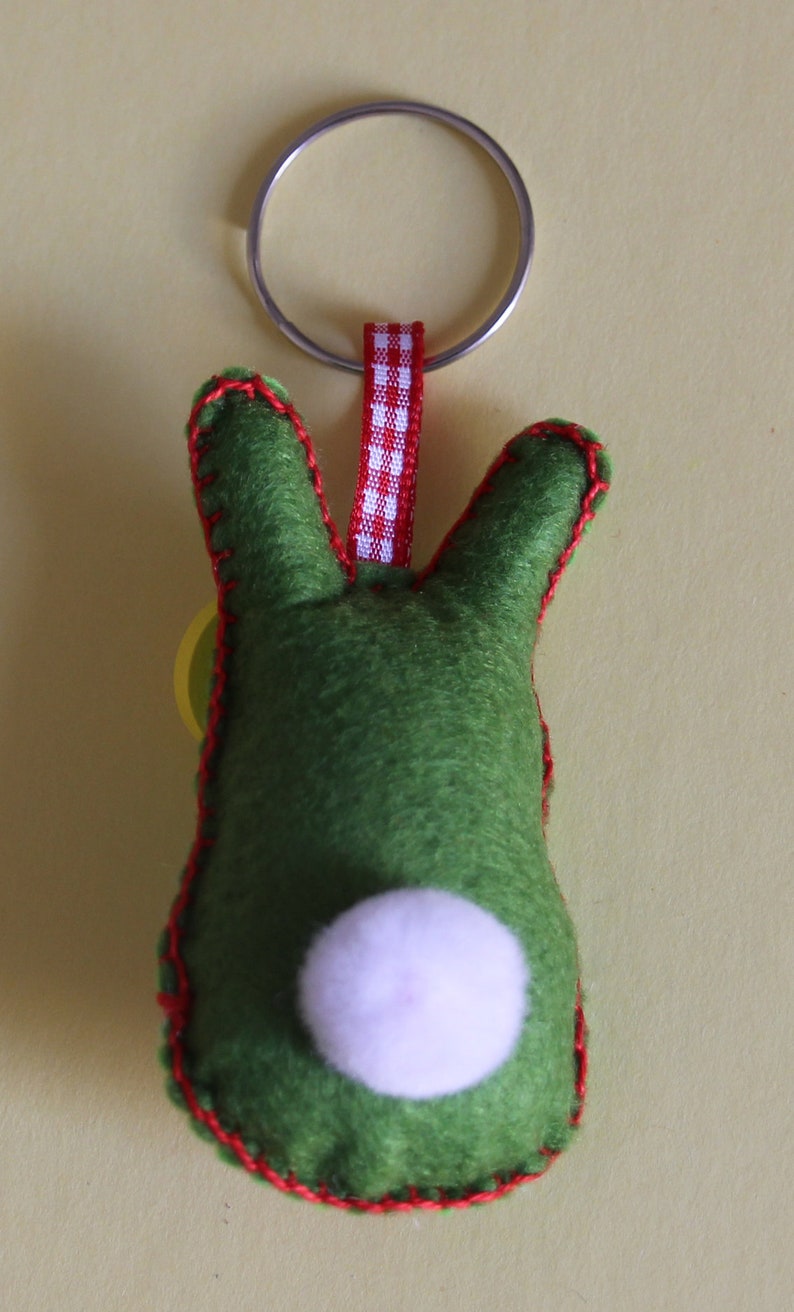 Rabbit Keychain Key Ring Bunny Handmade Pom Pom Tail Gift Idea Etsy