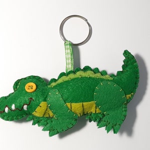 Portachiavi coccodrillo alligatore portachiavi fatto a mano dinosauro rettile selvaggio idea regalo portachiavi in feltro bomboniere ciondoli per borse Patchyz