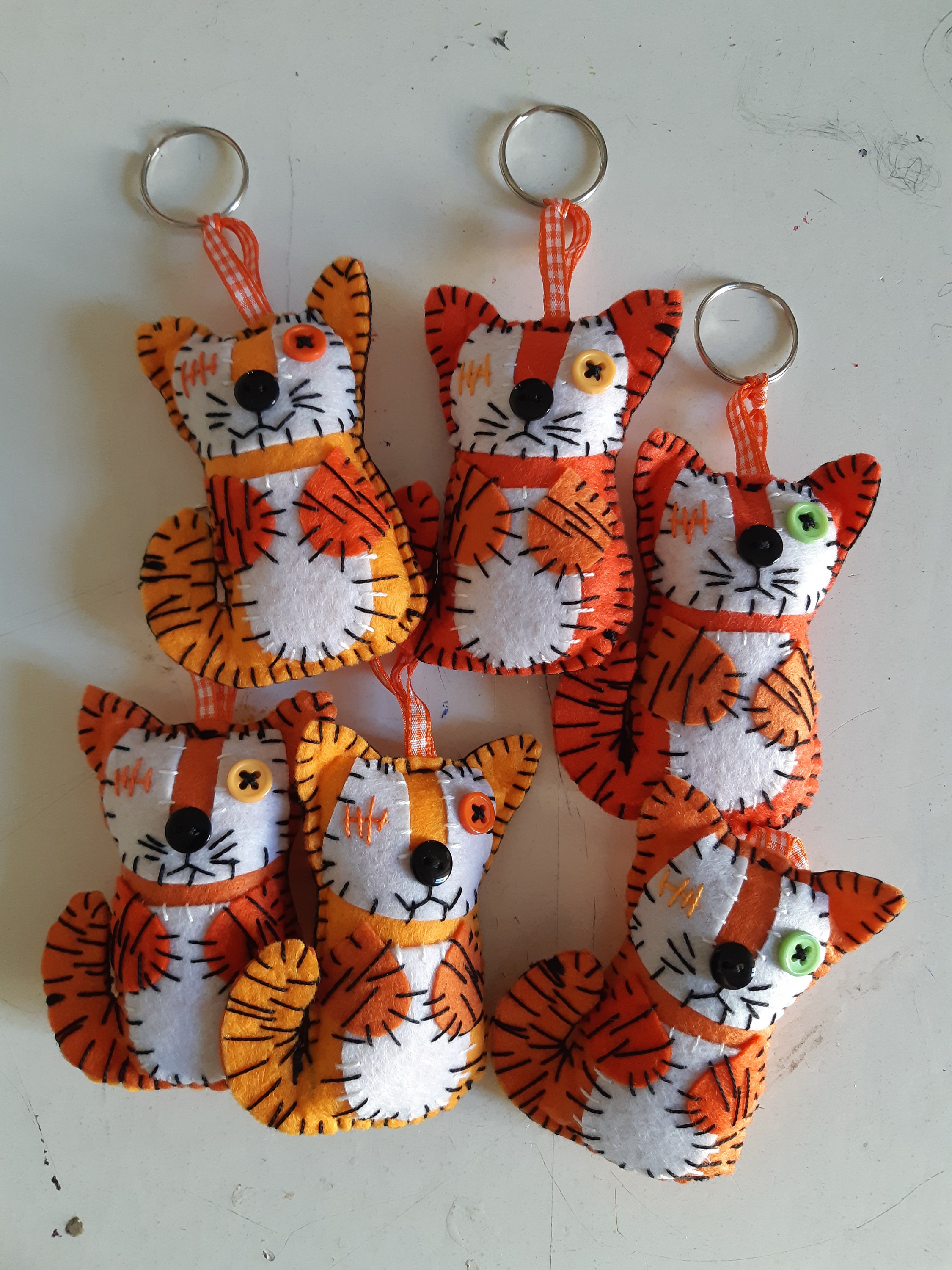 Tiger Keychain Key Ring Handmade Big Cat Orange Wild Animal Etsy