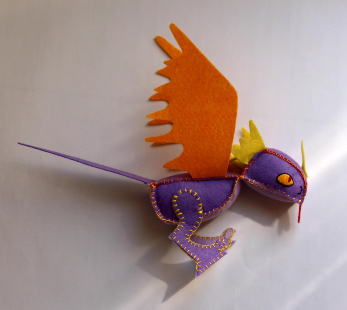 Dragon Soft Toy Stuffed Dragon 10 Inch Hand Made Colourful Etsy