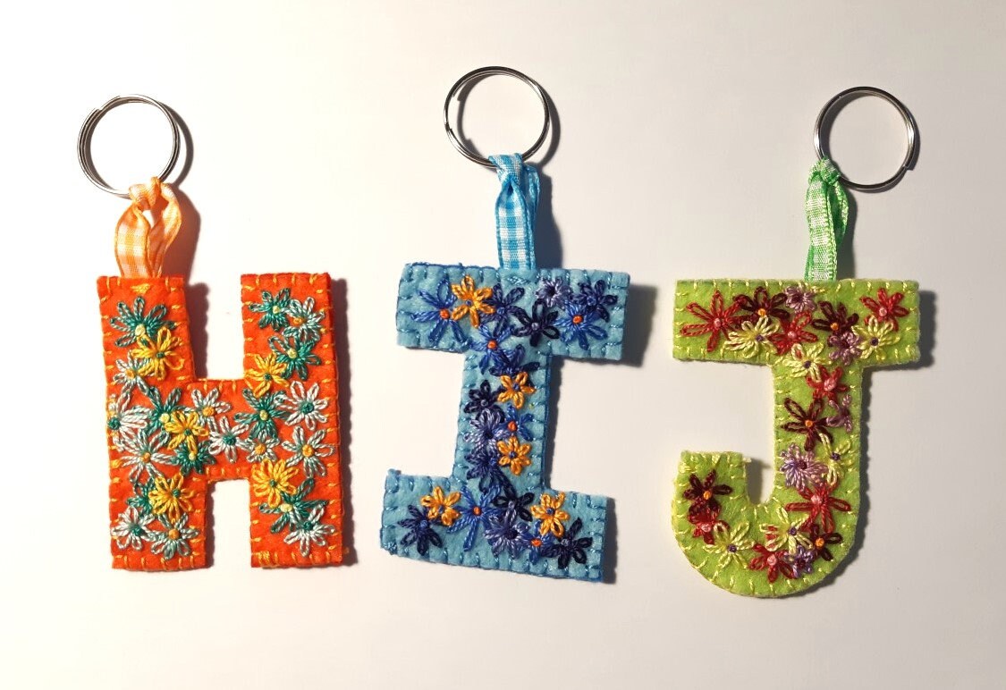 ALPHABET Key Chain Key Ring Letters Handmade Key Ring Bag Etsy UK
