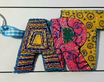 Handmade Felt ART Keychain, Teacher Gift, Bag Charm