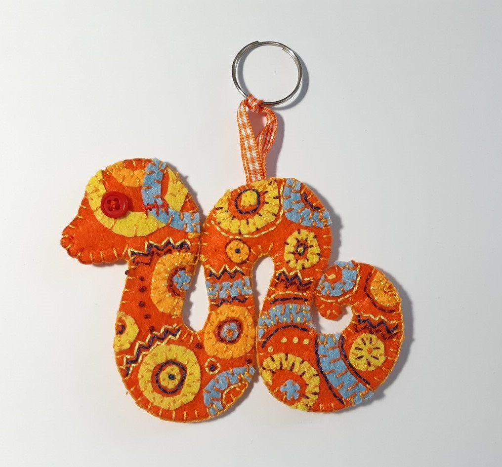 Snake Key Ring Handmade Hand Stitched Key Chain Snake Felt Collectable Item  Insect Keychain Bag Charm Party Favours by Patchyz -  Hong Kong