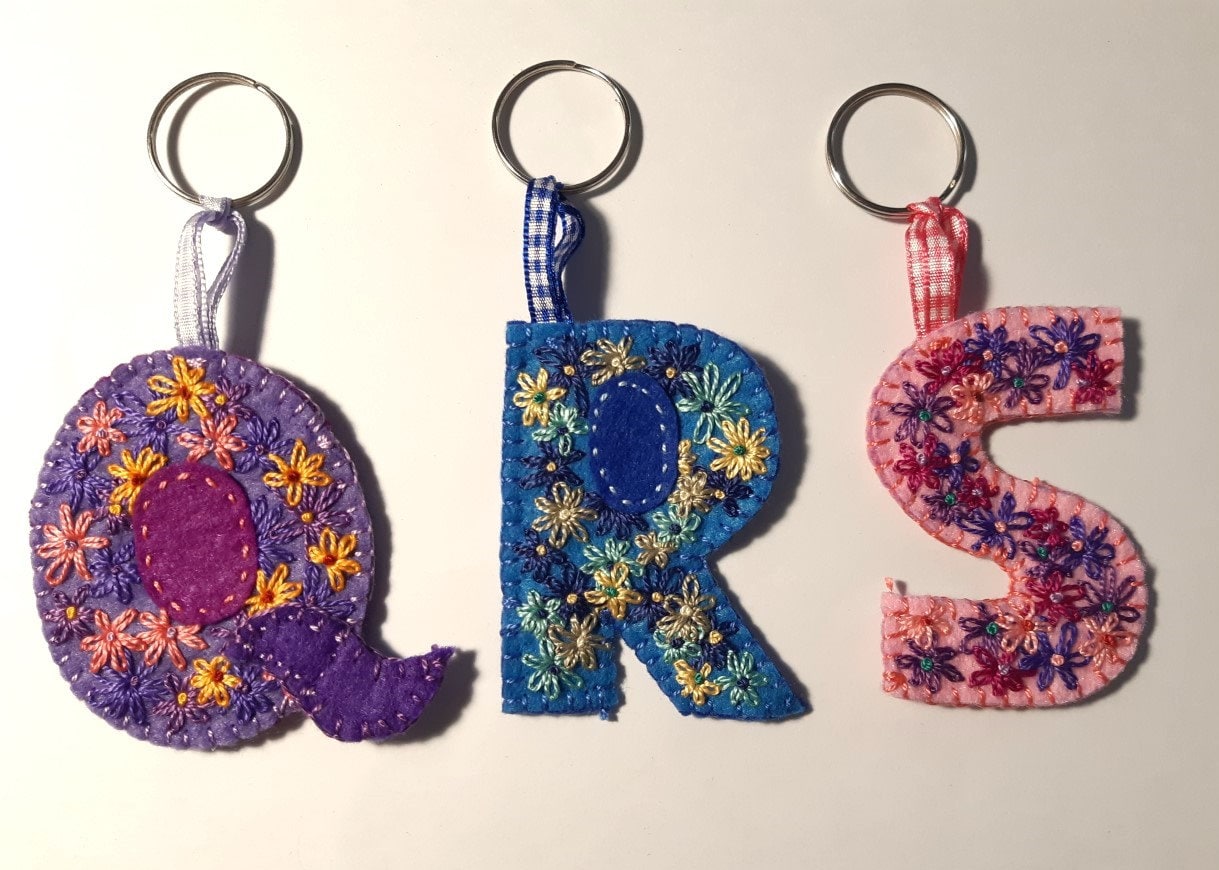 ALPHABET Key Chain Key Ring Letters Handmade Key Ring Bag Etsy UK