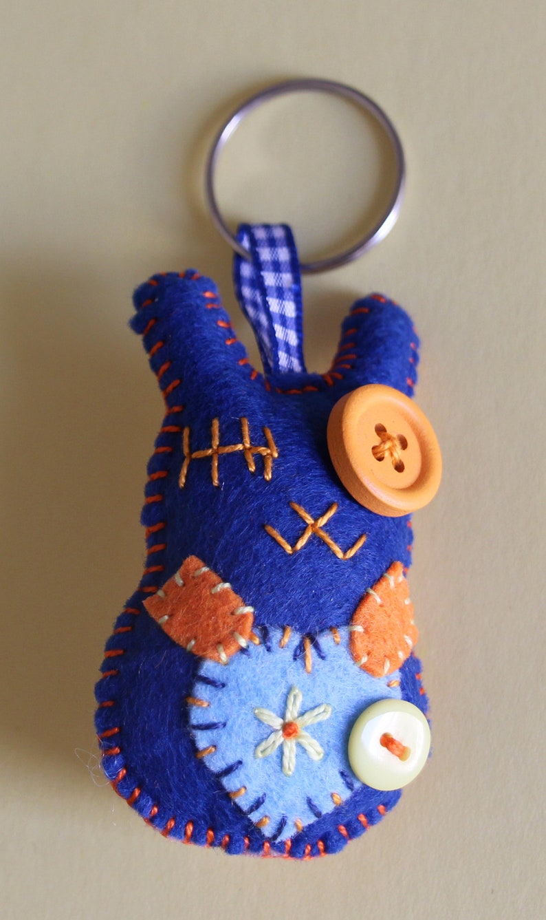 Rabbit Keychain Key Ring Bunny Handmade Pom Pom Tail Gift Idea Etsy