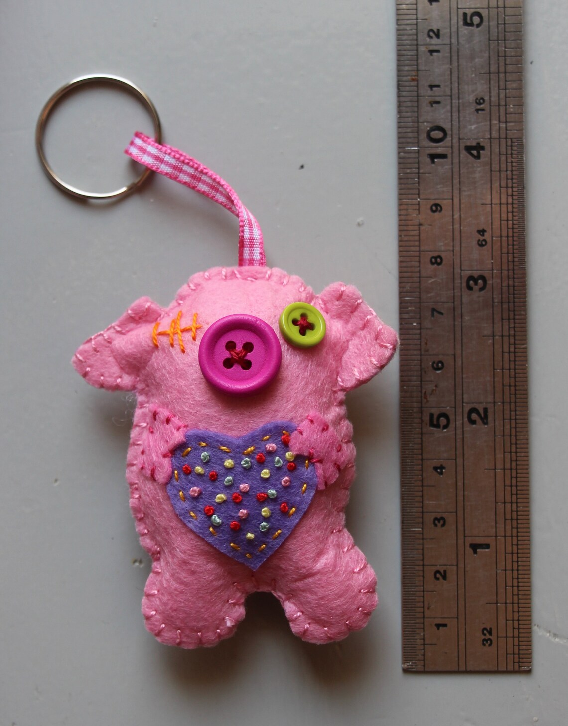 Pig Keychain Handmade Piglet Gift Idea Felt Key Chain Farm Etsy