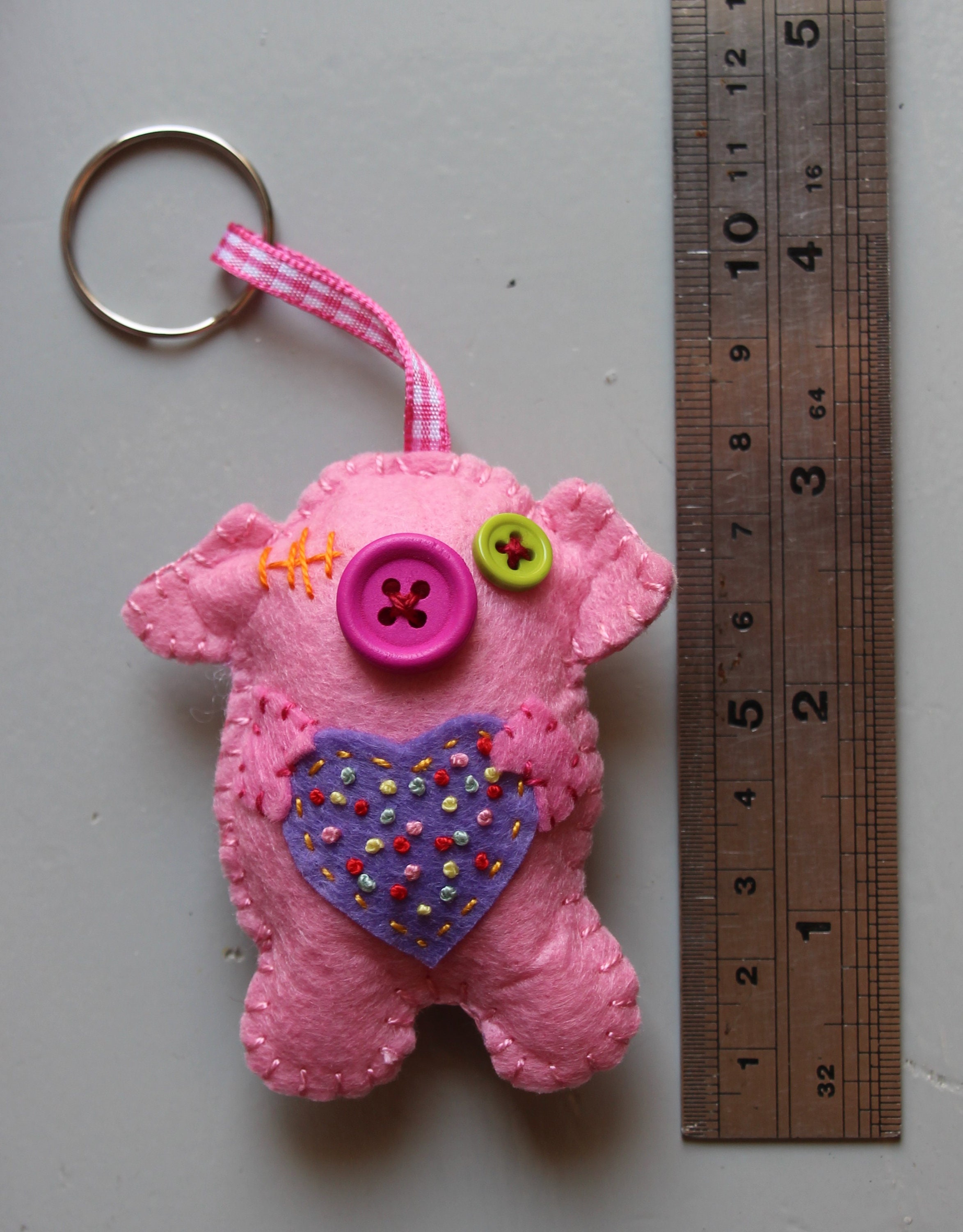 Pig Keychain Handmade Piglet Gift Idea Felt Key Chain Farm Etsy